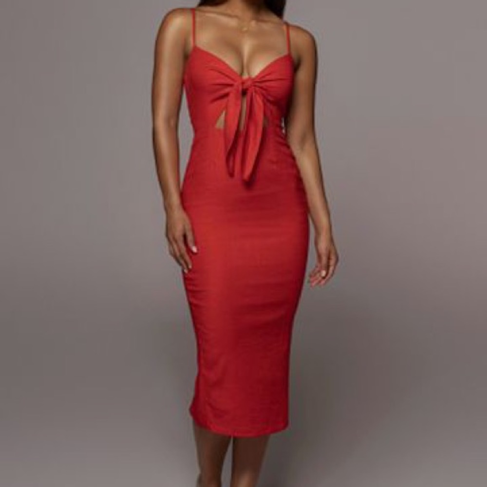JLUXLABEL red linen dress